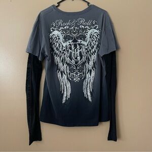 Y2K Panhandle Slim Rock & Roll Cowgirl Studded long sleeve Size XXL